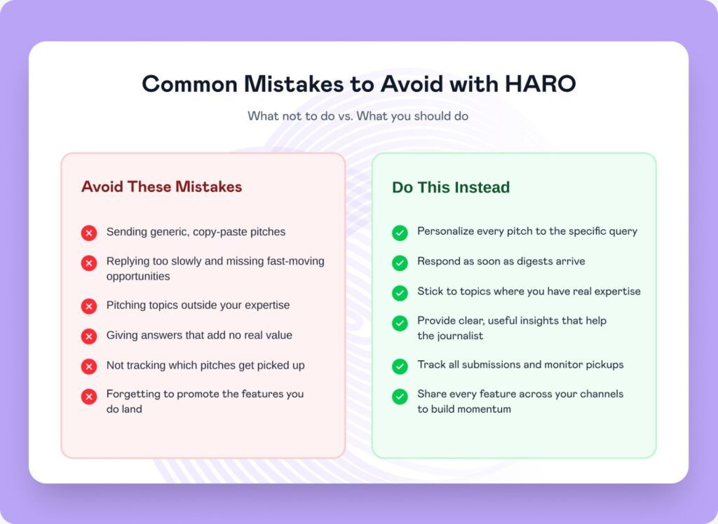 HARO for Startups Common Mistakes